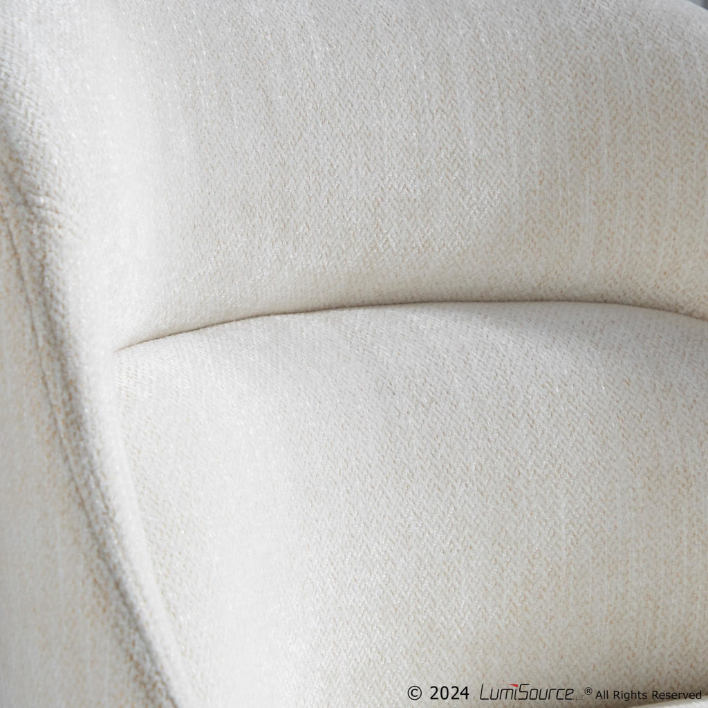 Rina Chair - Set of 2 - Black Wood, Cream Fabric