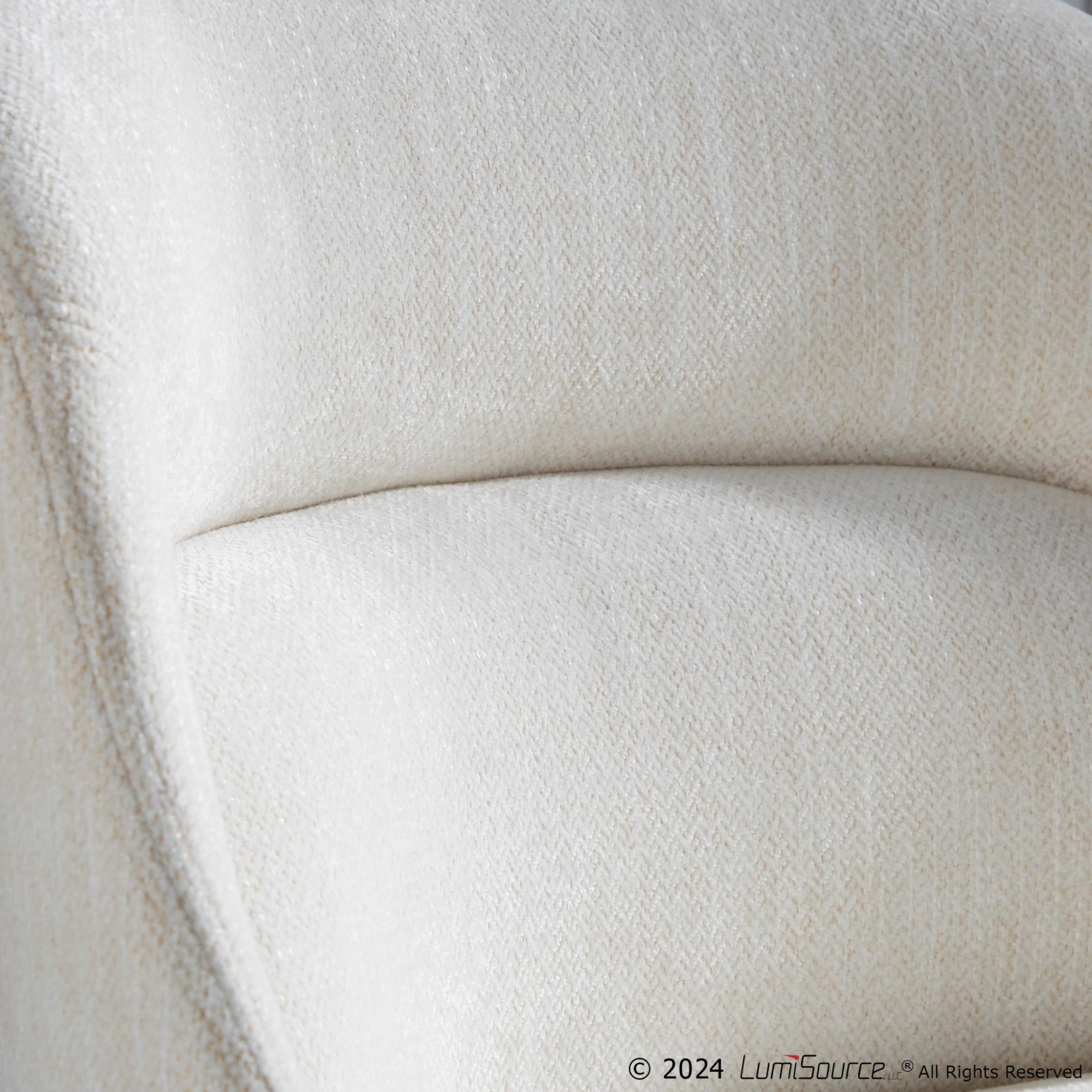 Rina Chair - Set of 2 - Black Wood, Cream Fabric