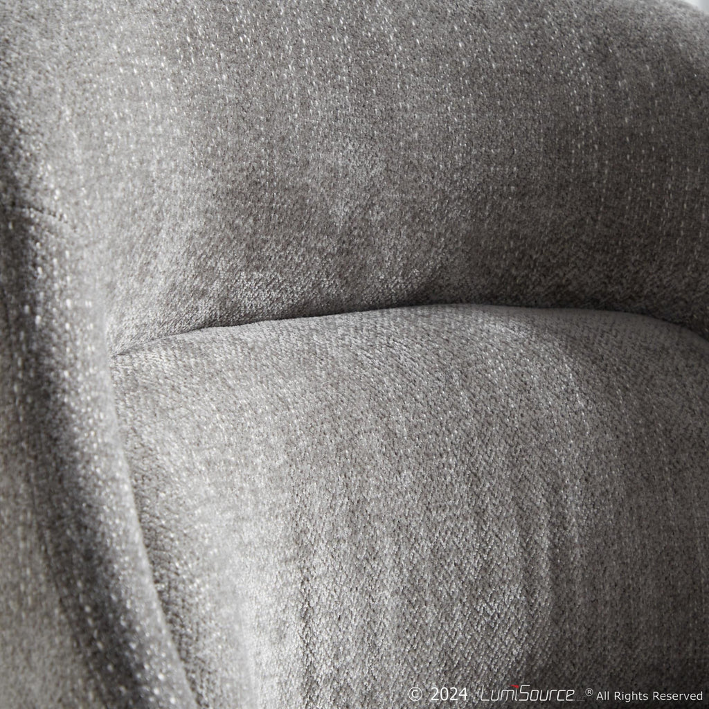 Rina Chair - Set of 2 - Black Wood, Grey Fabric