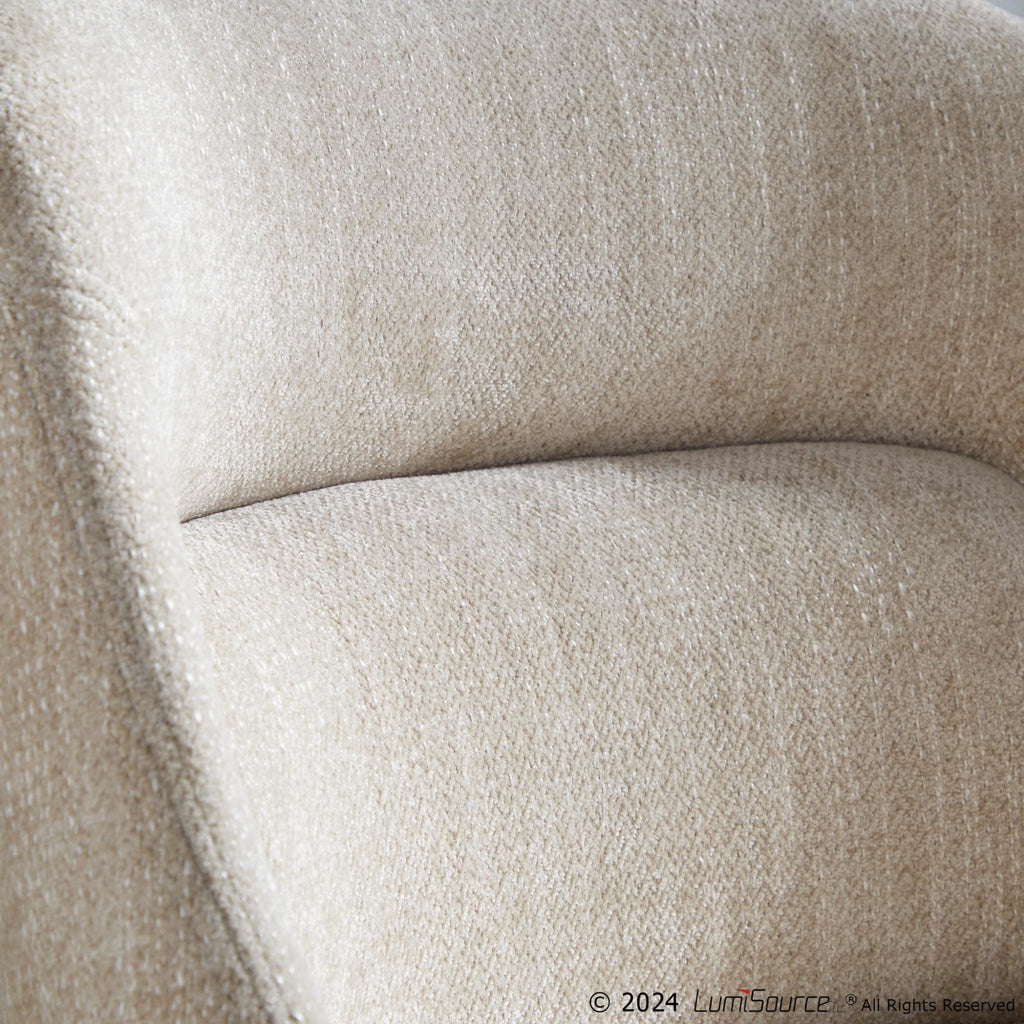 Rina Chair - Set of 2 - Black Wood, Light Brown Fabric
