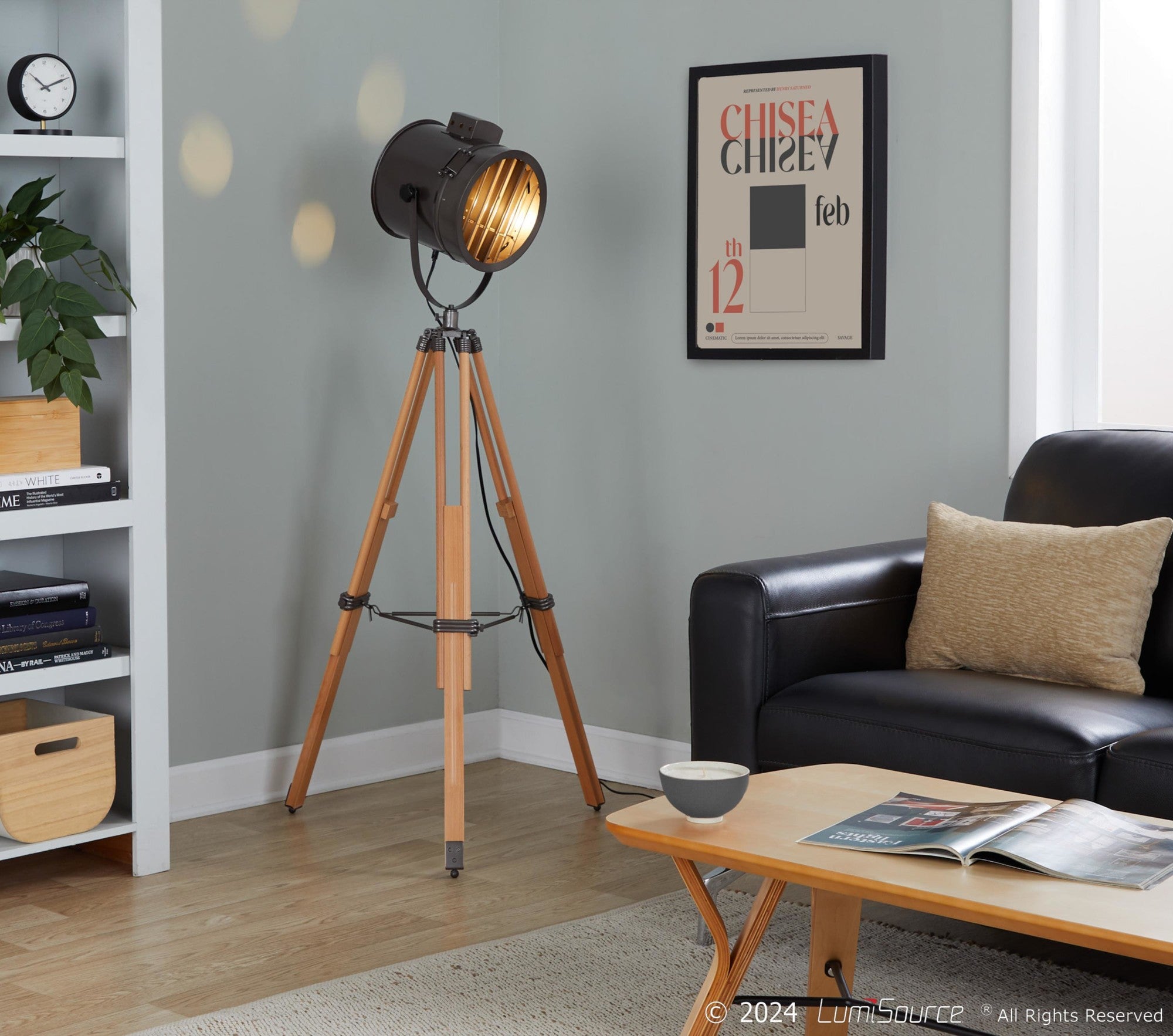 Ahoy Floor Lamp - Natural Wood, Antique Metal