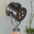 Ahoy Floor Lamp - Natural Wood, Antique Metal