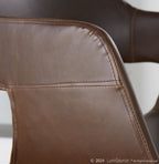 Margarite Dining Chair - Set of 2 - Gold Metal, Espresso PU