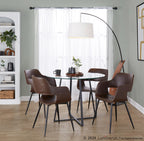 Margarite Dining Chair - Set of 2 - Black Metal, Espresso PU