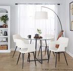 Margarite Dining Chair - Set of 2 - Black Metal, White PU
