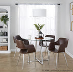 Margarite Dining Chair - Set of 2 - Chrome Metal, Espresso PU