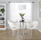 Margarite Dining Chair - Set of 2 - Chrome Metal, White PU