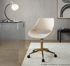 Fabrico Office Chair - Gold Metal, Cream PU