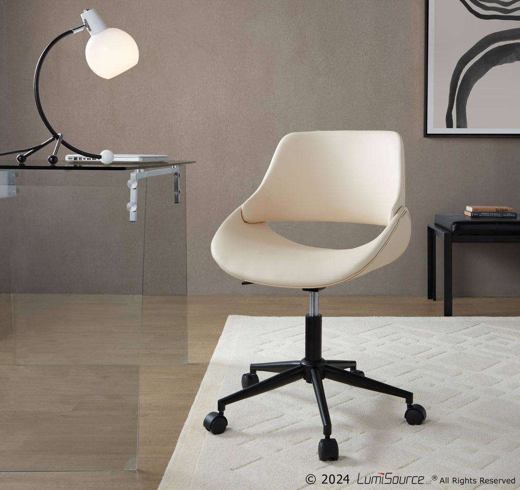 Fabrico Office Chair - Black Metal, Cream PU