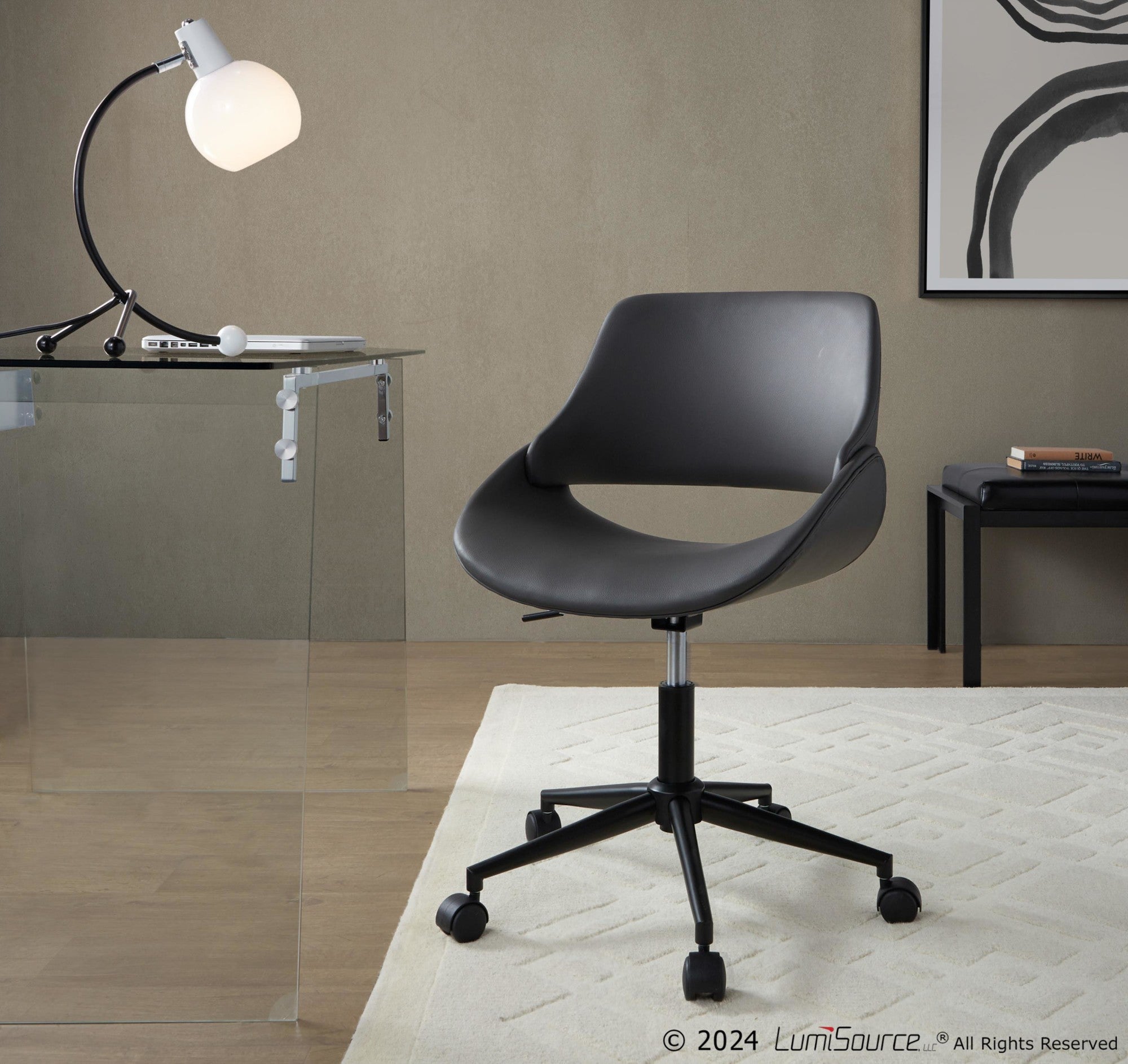 Eileen Task Lamp - Black Metal, White Plastic