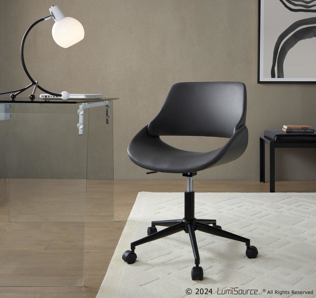 Fabrico Office Chair - Black Metal, Grey PU
