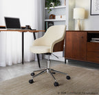 Curvo Square 27" Ceramic Table Lamp - Cream Ceramic, White Shade
