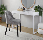 Rina Chair - Set of 2 - Black Wood, Grey Fabric