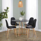 Cosmo Dining Table - Natural Wood Metal, Black MDF