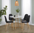 Cosmo Dining Table - Natural Wood Metal, White MDF