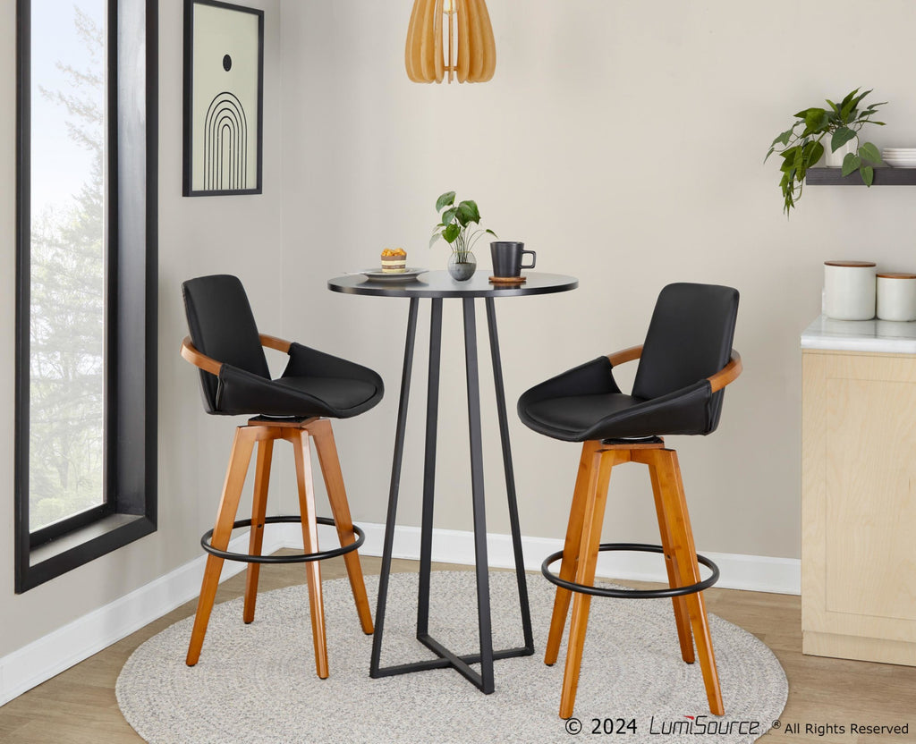 Cosmo Bar Table - Black Metal, Black Mdf