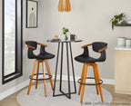 Oracle 29" Fixed-Height Barstool - Walnut Bamboo, Black PU, Black Metal