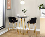 Cosmo Counter Table - Gold Metal, Black Mdf