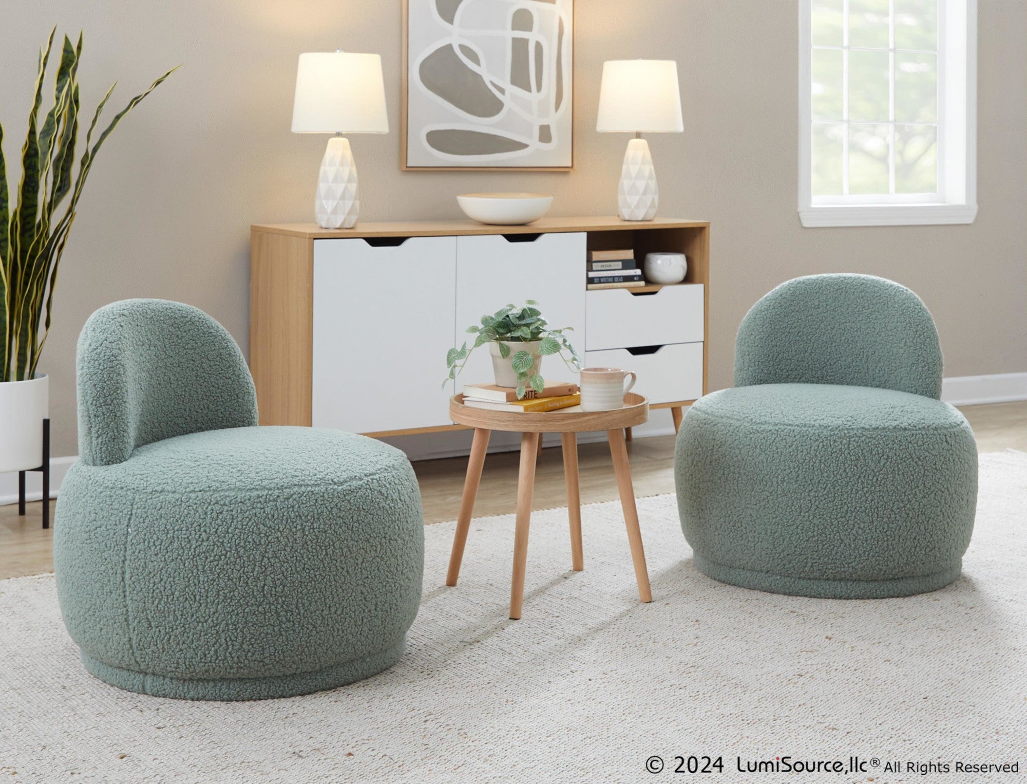 Kimi Accent Chair - Green Sherpa