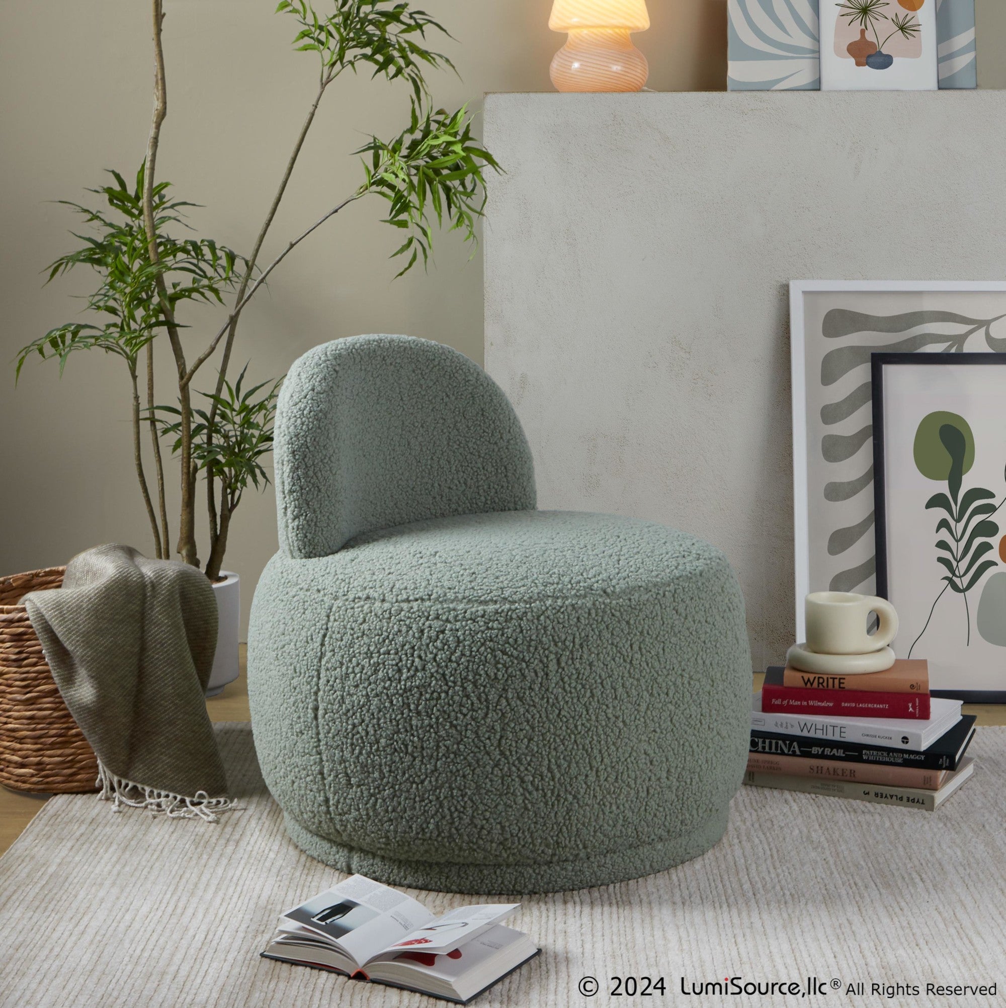 Kimi Accent Chair - Green Sherpa