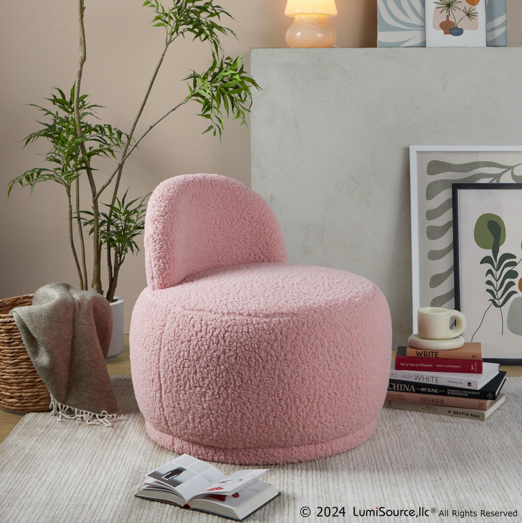 Kimi Accent Chair - Pink Sherpa