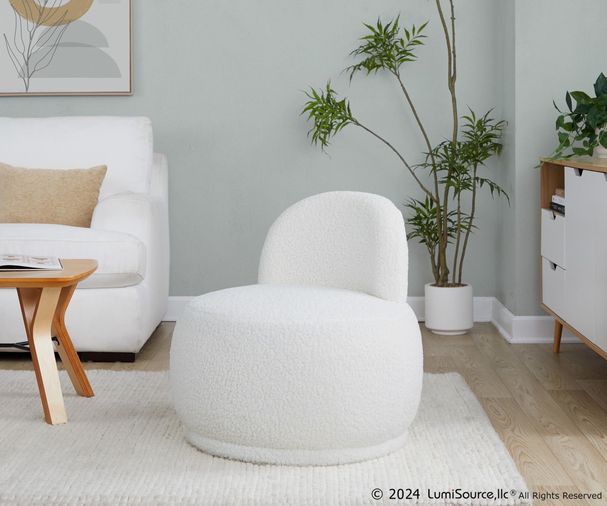 Kimi Accent Chair - White Sherpa