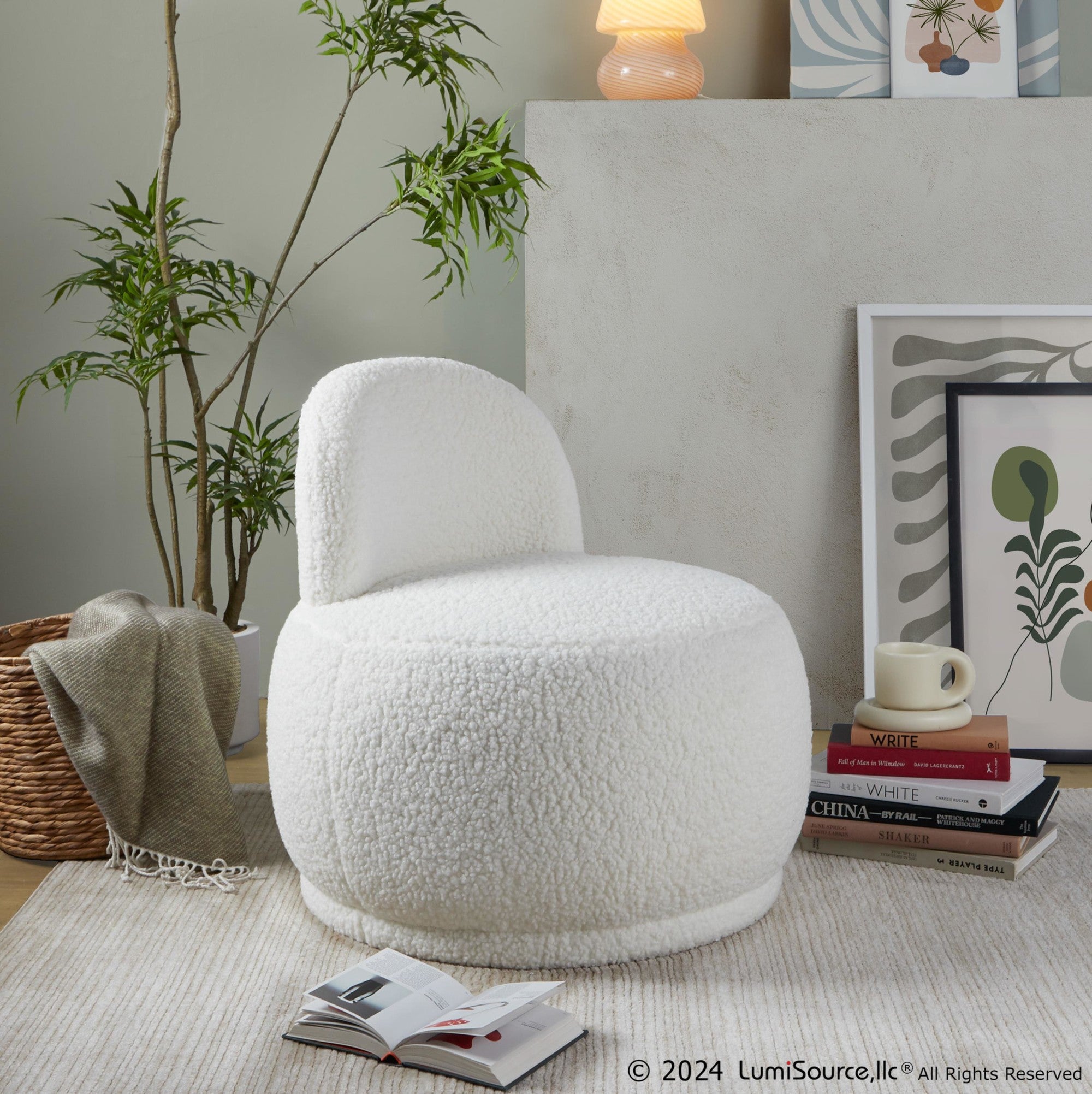 Kimi Accent Chair - White Sherpa