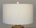 Onyx 30" Ceramic Table Lamp - Dark Grey Crackle Ceramic, Brushed Nickel, Clear Crystal, White Linen