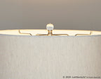 Onyx 30" Ceramic Table Lamp - Dark Grey Crackle Ceramic, Brushed Nickel, Clear Crystal, White Linen