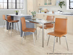Mara Upholstered 26" Fixed-Height Counter Stool - Set of 2 - Stainless Steel, Camel PU
