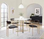 Demi Chair - Set of 2 - Gold Metal, Black Velvet