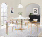Demi Chair - Set of 2 - Gold Metal, Cream Velvet