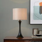 Lenuxe 24" Metal Table Lamp - Set of 2 - Oil Rubbed Bronze, Natural Linen