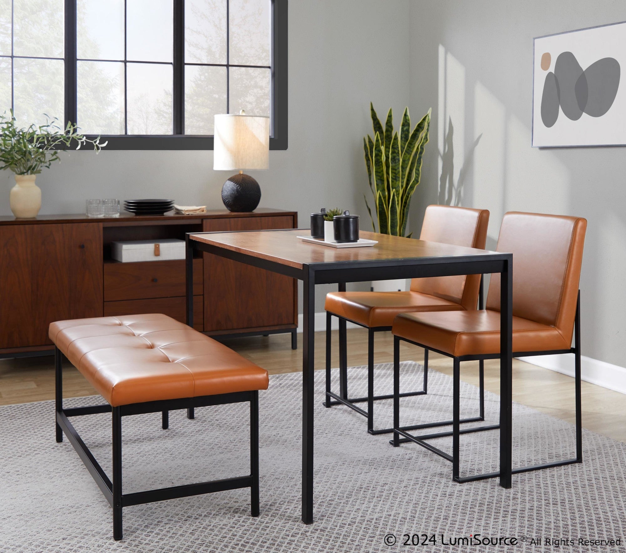 Fuji Bench - Black Metal, Camel PU