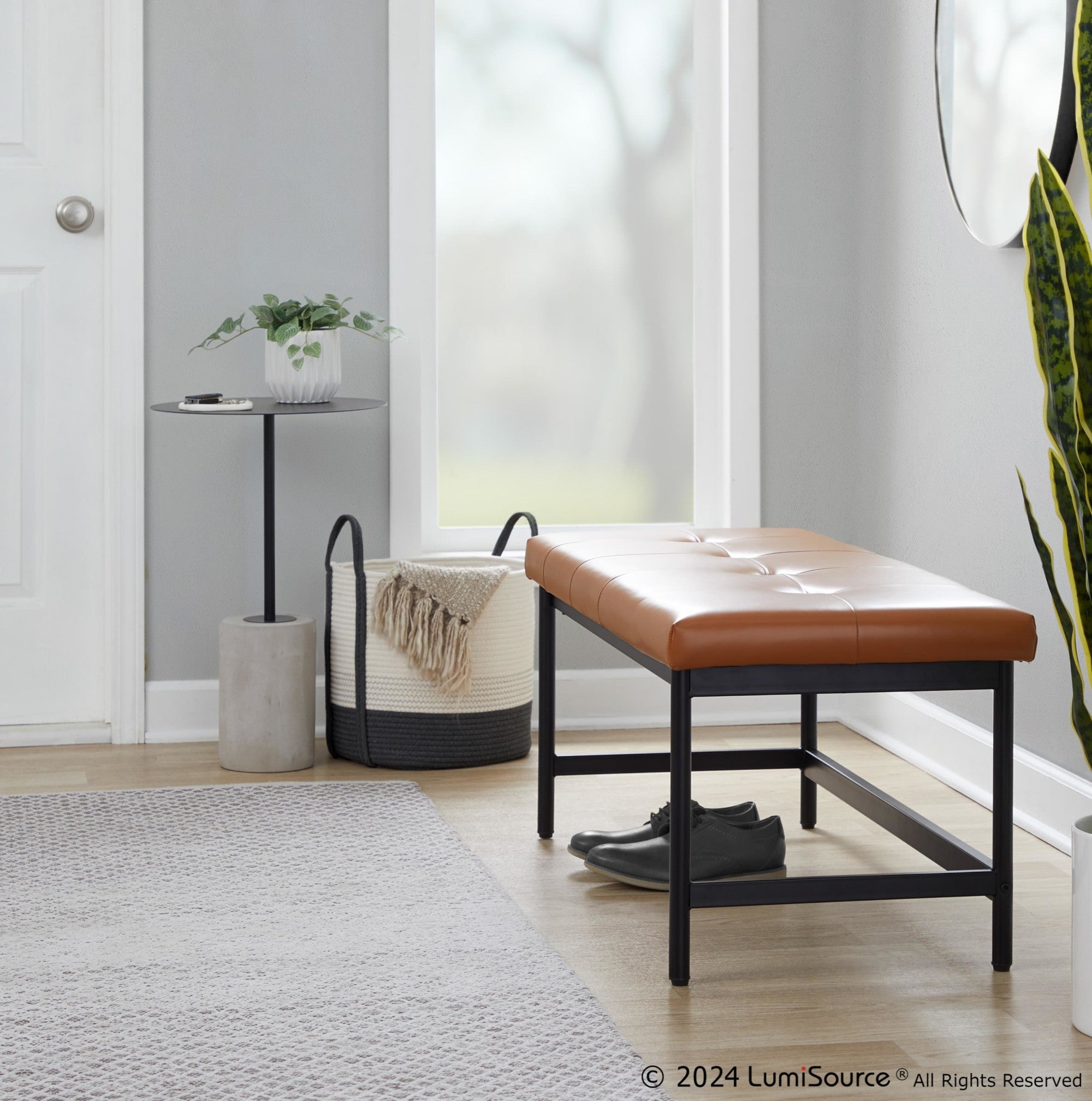 Fuji Bench - Black Metal, Camel PU