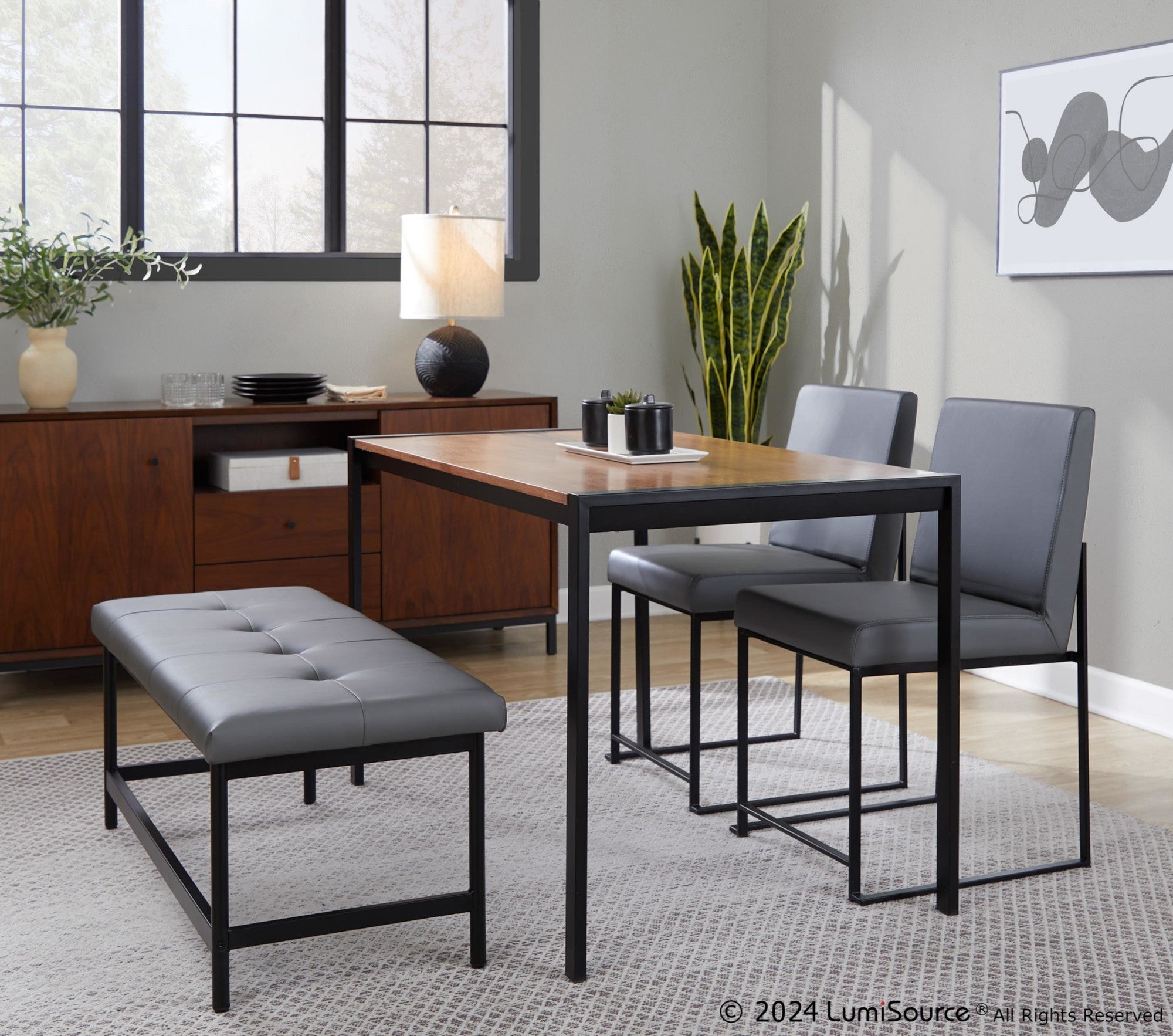 Fuji Bench - Black Metal, Grey PU
