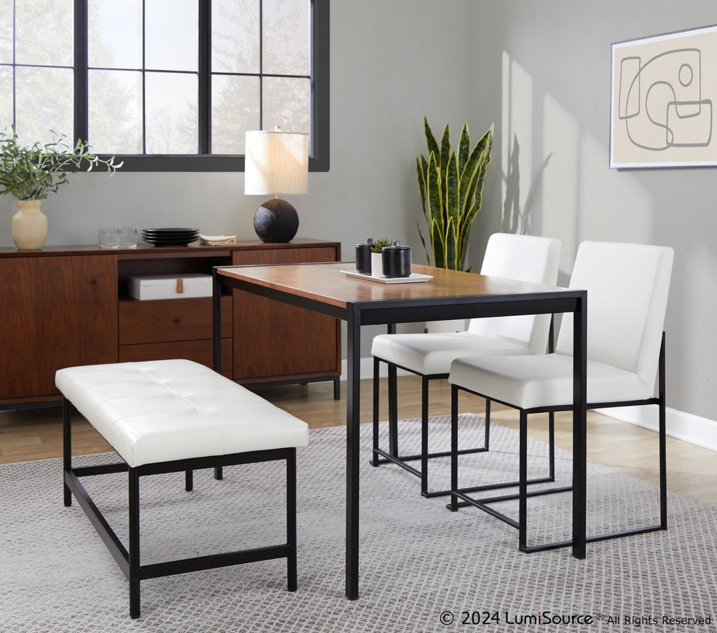 Fuji Bench - Black Metal, White PU