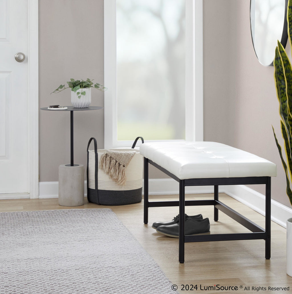 Fuji Bench - Black Metal, White PU