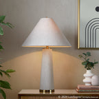 Kona 28" Metal Table Lamp - Set of 2 - Brass Metal, Natural Linen