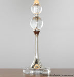 Clara 26" Crystal Table Lamp - Set of 2 - Clear Crystal, Polished Nickel, White Linen