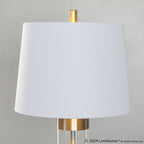 Glacier 30" Glass Table Lamp - Set of 2 - Clear Glass, Brushed Nickel, White Linen