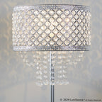 Droplets Sleek 60" Metal Floor Lamp - Chrome Metal, Clear Crystal