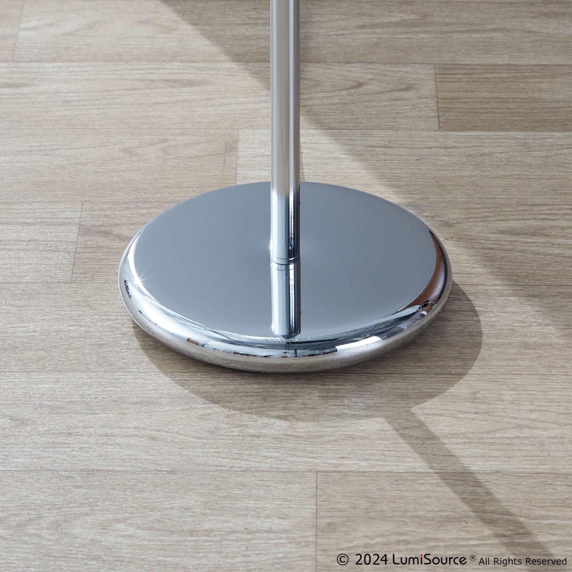 Droplets Sleek 60" Metal Floor Lamp - Chrome Metal, Clear Crystal