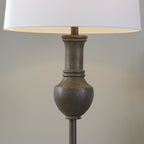 Griffin 61" Polyresin Floor Lamp - Acid Griffin Wood Poly, White Linen