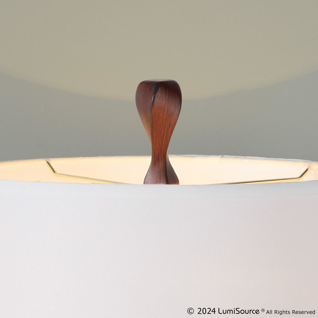 Curvo 30" Polyresin Table Lamp - Set of 2 - Copper Bronze Polyresin, Natural Linen