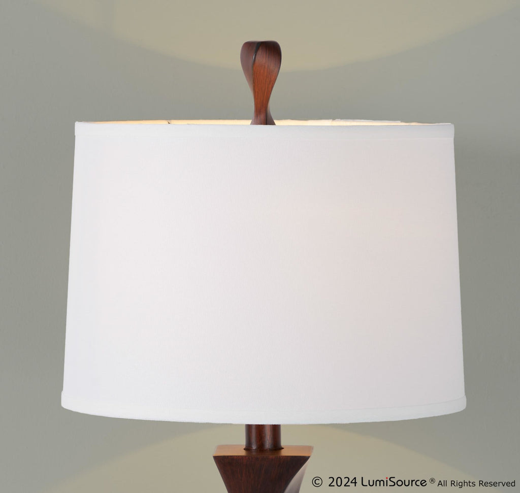 Curvo 30" Polyresin Table Lamp - Set of 2 - Copper Bronze Polyresin, Natural Linen