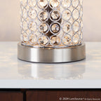 Chandelier 11" Metal Uplight - Set of 2 - Brushed Nickel, Clear Crystal, Chrome Metal