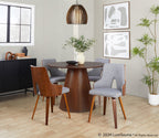 Stella Chair - Set of 2 - Walnut Wood, Light Grey Fabric