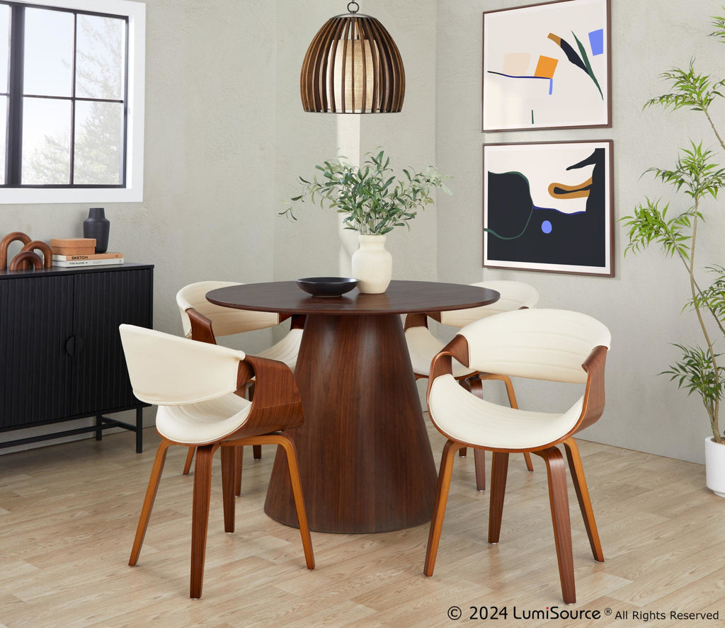 Symphony Chair - Walnut Wood, Cream PU