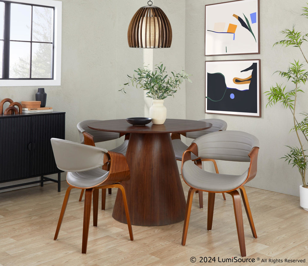 Symphony Chair - Walnut Wood, Pewter Grey PU